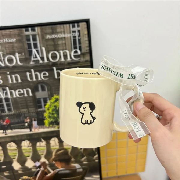 Hausgemachter INS -Stil Originaler Welpe Kaffeetasse Paar Keramik großer Kapazitätsbecher Drop Moojou 240418