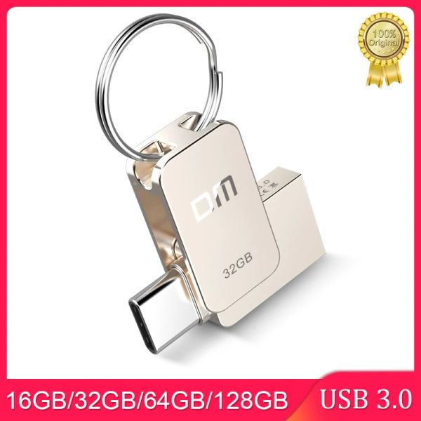 Laufwerke USB C Typ C USB3.0 Flash -Laufwerk 16 GB 32 GB OTG Metall Pen -Laufwerk Taste 64 G 128 GB Hochgeschwindigkeits -Pendrive Mini Flash Drive Memory Stick