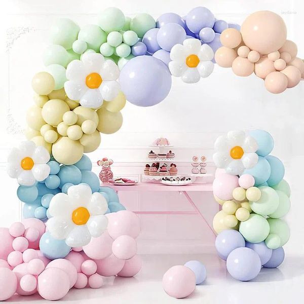 Partydekoration Pastellballon Garland Kit Daisy für Mädchen Geburtstag Hochzeit Babyparty Themen Dekorationen