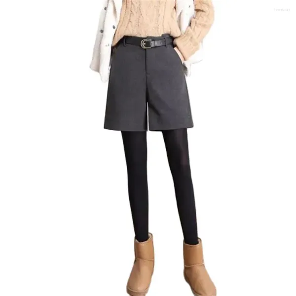 Pantaloni da donna pantaloncini da donna con lana autunno ad alta vita calda sciolta casual di base M-4xl Office Lady Elegant All-Match Minimalist Vintage