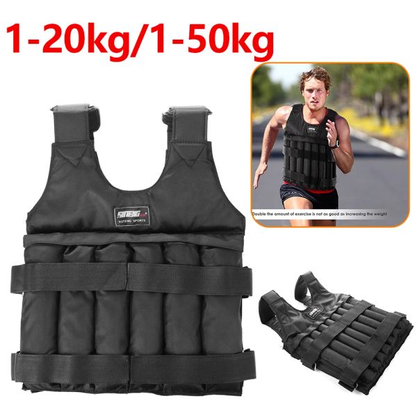 Ausrüstung Lastladung gewichtete Weste 50 kg Verstellbare Krafttraining -Training Weste Coat Jacke Sand Kleidung Boxen Fitness Ausrüstung