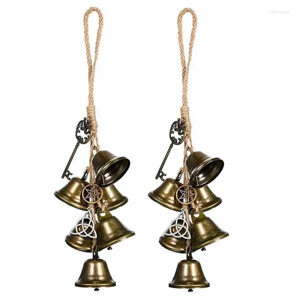 Estatuetas decorativas 2pcs Witch Wind Chime Porta pendurada Bruxaria Decoração de Bruxas Bujas Temple Retro