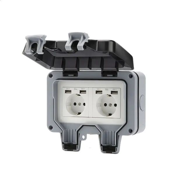 COPERCHIO COPERCHIO COPERCHIO SCOPIA ESTERNO OUTDOOR CON 4 PORTS USB SURACCECCHIATTO CONTATTO DI PROTECTIVO IP66 INTERESSA 240415