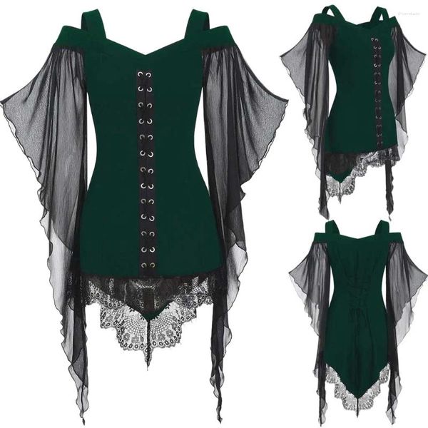 Abiti casual Vintage Halloween Costume Costume Vampire Gothi Dolman Dreeves Vestite Ghost Up Party Medio