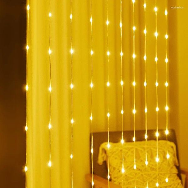 Saiten Weihnachtslichter LED Dekoration Fairy Year's Dekor für Zimmergirlanden String Vorhang Wasserfälle Streifen Schlafzimmer 2024 Neulinge