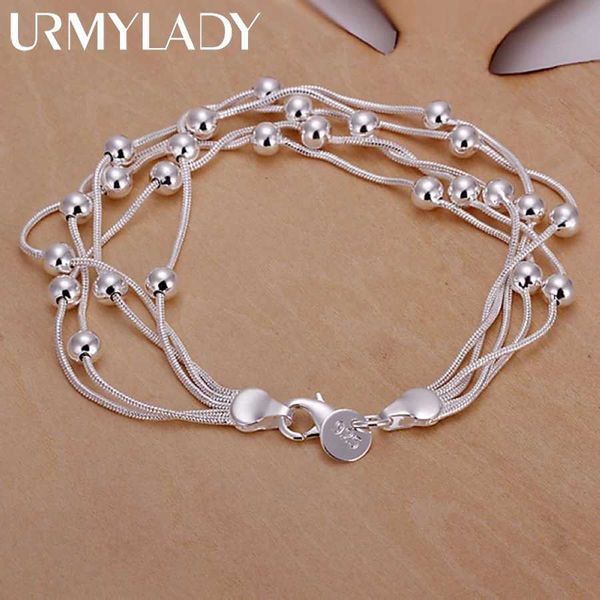 Boncuklu sıcak satış moda güzel ürün 925 STERLING Gümüş Mücevher Zinciri Boncuklar Şirin Lady Kadın Hediyeleri Ücretsiz Kargo H234 240423