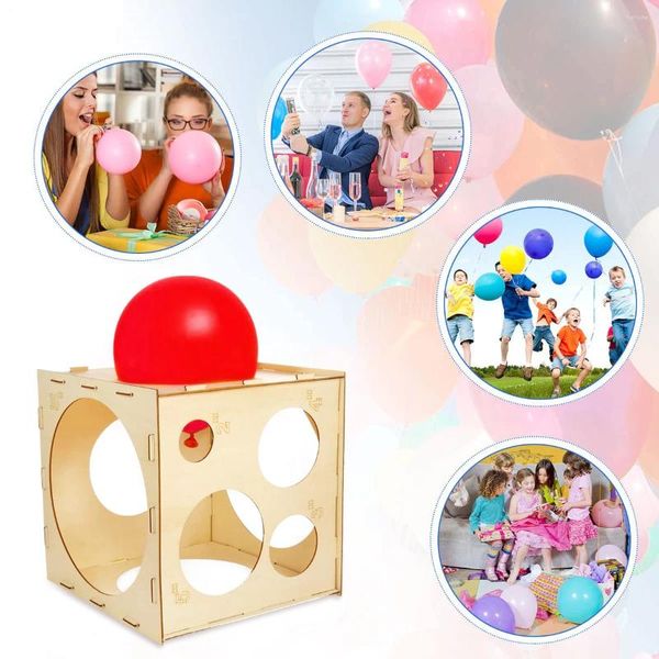 Parti Dekorasyonu 30cm Ahşap Balon Sizer Küp Kutusu Balonları Doğum Günü Balonları Ölçüm Kemer Garland Düğün Balon Aracı