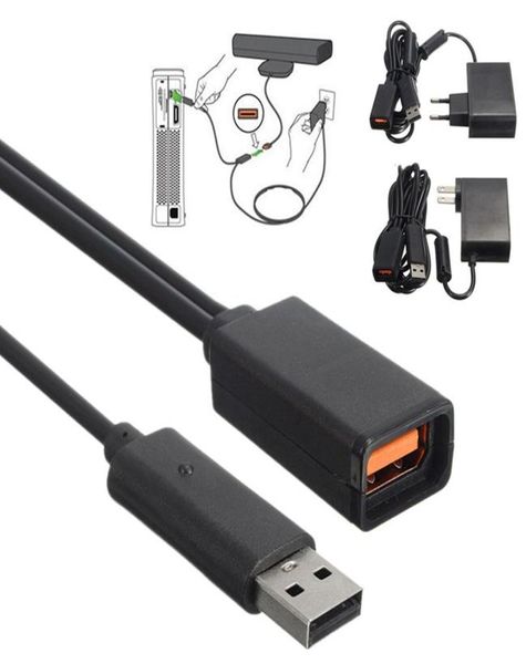 Fonte de alimentação preto AC 100V240V Adaptador de plugue EU Carregador de carregamento USB para Microsoft para Xbox 360 Xbox360 Kinect Sensor8027745