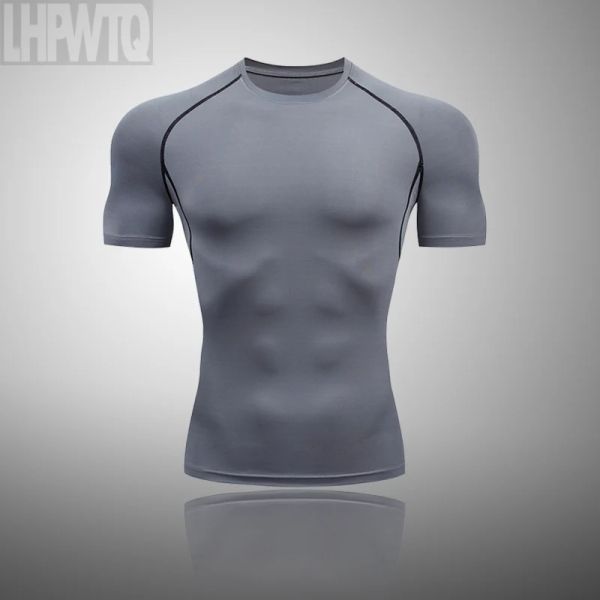 T-Shirts En İyi Yeni Erkekler Tişört Hızlı Fitness Gömlek Eğitim Egzersizleri SPANDEX Spartan Spress Spor Spor Sporları Üstleri