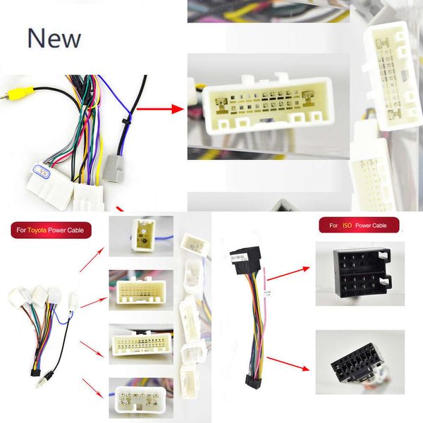 NEU 2 DIN Android Radio Car Accessoires Wire Kabelbaumadapteranschluss Stecker Universal Kabel für VW Nissian Toyota