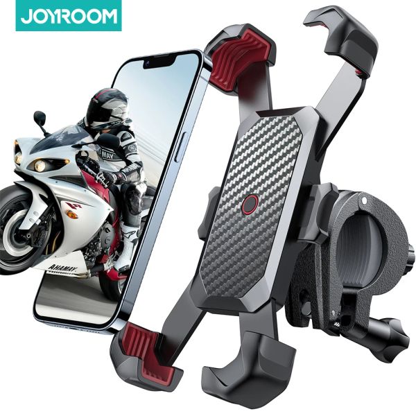Stands Joyroom Bike Telefon Tutucu 360 ° 4.77 inç cep telefonu için evrensel bisiklet telefon tutucusunu görüntüle Stand Şok geçirmez braket gps klibi