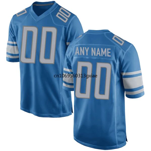 Football Customized Detroit Football Jersey American Football Game Jersey personalisierte Ihren Namen eine beliebige Zahlengröße alle genähten S6XL