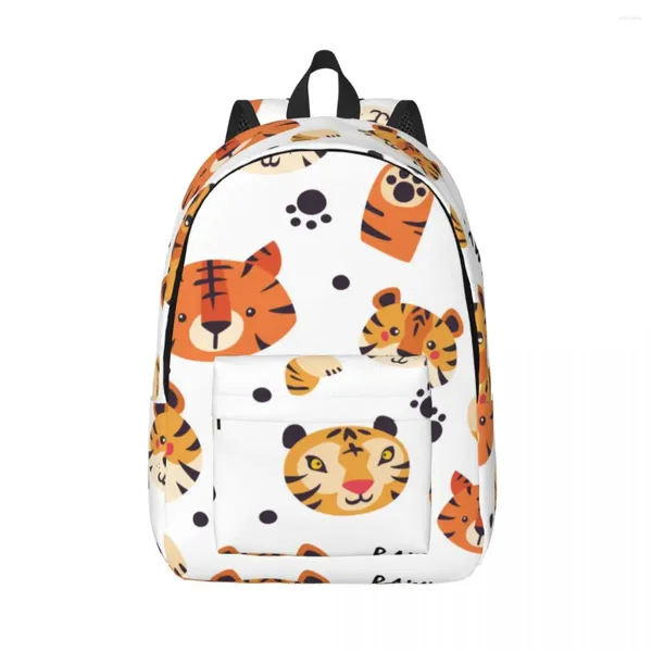 Zaino carino tiger heads unisex da viaggio da viaggio da viaggio bookbag mochila