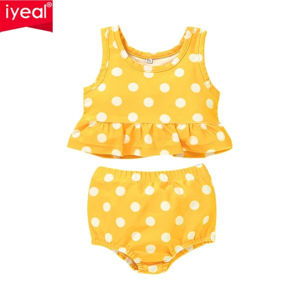 Meninas de banho Iyeal Girls Twoned Top Top Impresso com Briefes Conjunto de Auxiliar de banho de praia de verão 15 anos Little Girls Tankini Swimsuit