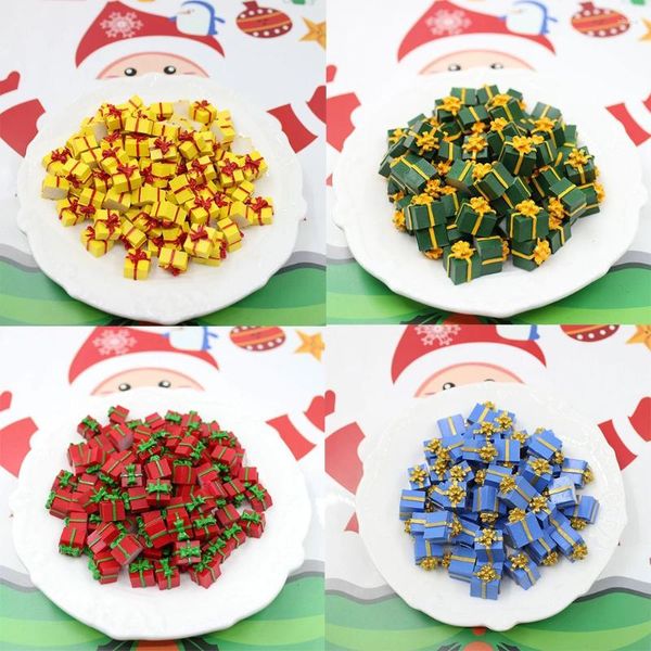 Weihnachtsdekorationen 10pcs 1/12 Skala Miniaturpuppenhaus Jahr Home Party Handwerk Geschenke Box Dekoration handgefertigte Accessoires