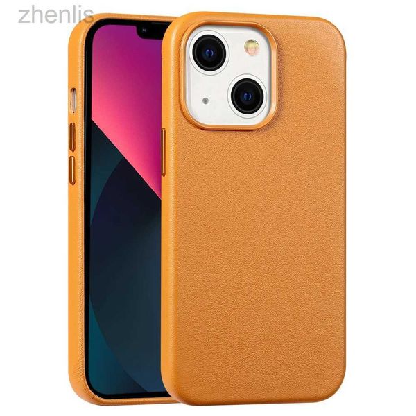 Casos de telefone celular capa de couro genuíno para iPhone 13 Pro Max 13 Mini 13Pro 360 Proteção Full Luxury Official Capa Back Armour Shell D240424