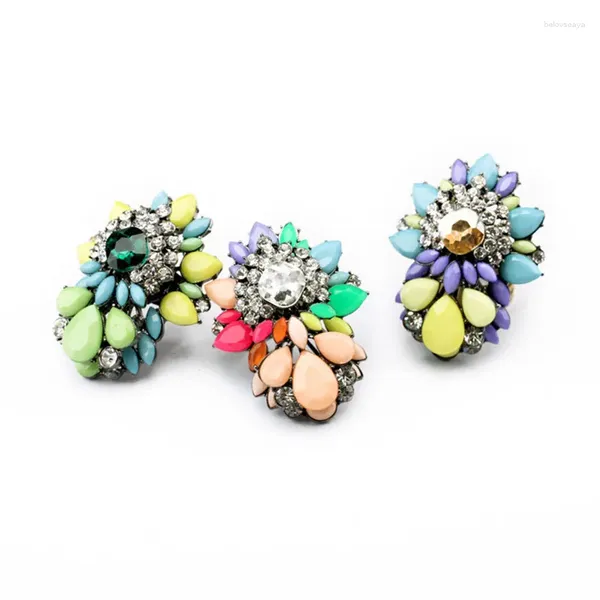 Clusterringe Vintage übertreiben Kristall Big Flower Ring für Frauen Girls Party Bankett Acrylharzschmuck