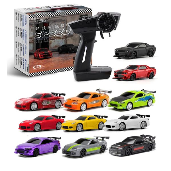 Cars Turbo Racing 1:76 C75 C74 C73 C72 C71 su Road RC Auto Radio Full Proportional Remote Control Toys RTR per bambini e adulti