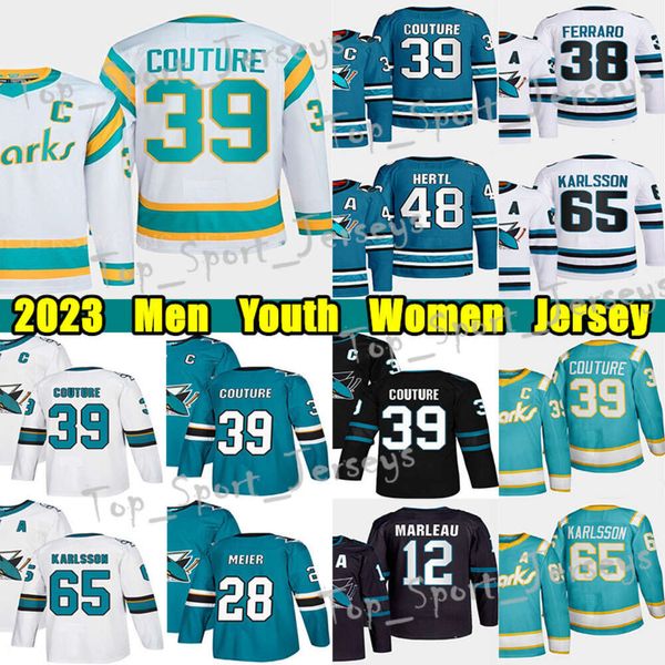 KOB #39 LOGAN Couture Retro Retro Hockey Jersey #48 Tomas Hertl #28 Timo Meier Erik Karlsson Nick Bonino Brent Burns Nico Sturm Patrick M