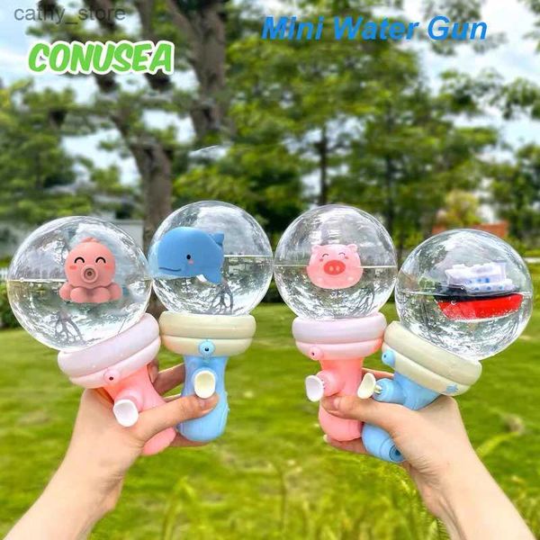 Gun Toys Water Gun Led Led Mini Guns Guns Childrens Cartoon Spray Pistols Machine Brinquedos de banho de bebê para crianças Piscina ao ar livre Toyl2404