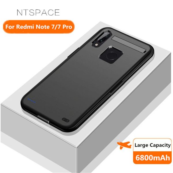 Socken NTSPACE 6800MAH Power Bank Deckung für Xiaomi Redmi Note 7 Pro Batterie -Ladegerät für Xiaomi Redmi Note 7 Power Lading Case