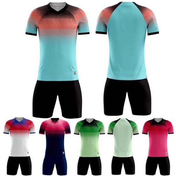 Fans Tops T -Shirts benutzerdefinierte Sportswear Männer Kinder Fußballtrikots Set Survetement Football Kits leere Lauftraining Anzüge Jungen Fußballkleidung Set Y240423