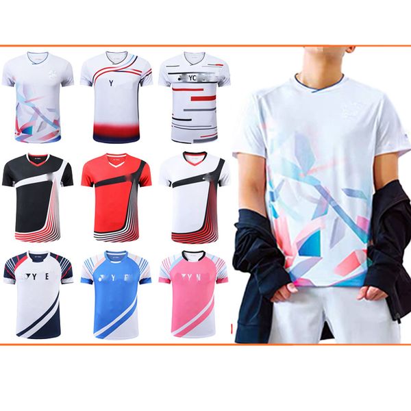 Coleção de jersey de badminton no estilo 2023 para homens e mulheres de badminton de mangas curtas de mangas curtas de manga curta