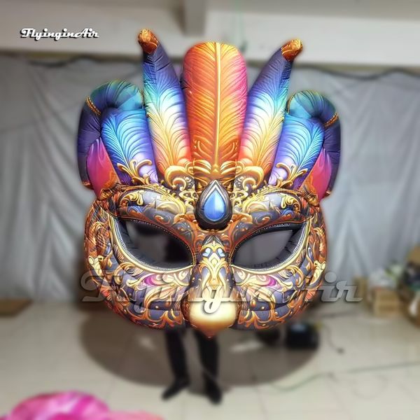 Maravilhoso pendurar grande máscara de carnaval inflável Modelo de explosão de veneza gatto máscara réplica para decoração de máscaras