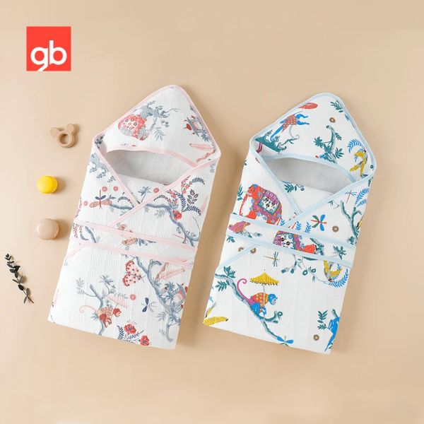 Tees goodbaby swaddle battaniye kişiselleştirilmiş bebek% 100 pamuklu sevimli hayvan baskı yatak hediyesi beşik yatak battaniye newbron 80x80cm