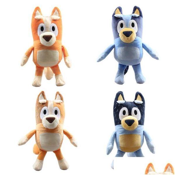 Animais de pelúcia de pelúcia por atacado e varejo 28 cm de cachorro da família laranja casaco azul cão pais P Doll Toys fofo presente entrega presentes Dhol3