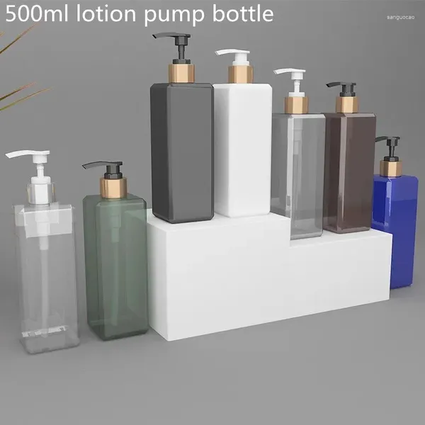 Speicherflaschen 20pcs 500 ml Haustierspender Shampoo Duschgellotion Pumpe Flasche leer Quadrathand Desinfektionsmittel Körperwaschbehälter