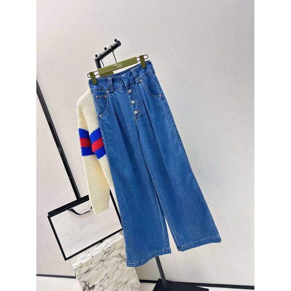 Frauen Designer Denimhose Marke Jeans Mode Weitbein Hosen Freizeit Retro Wash gemacht alte Design 11. März