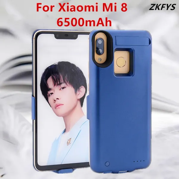 Fälle Slim Battery Ladeabdeckung für Xiaomi Mi 8 Power Bank Case externe Batterie Fälle 6500mAh Tragbares Ladegerät Powerbank Deckung