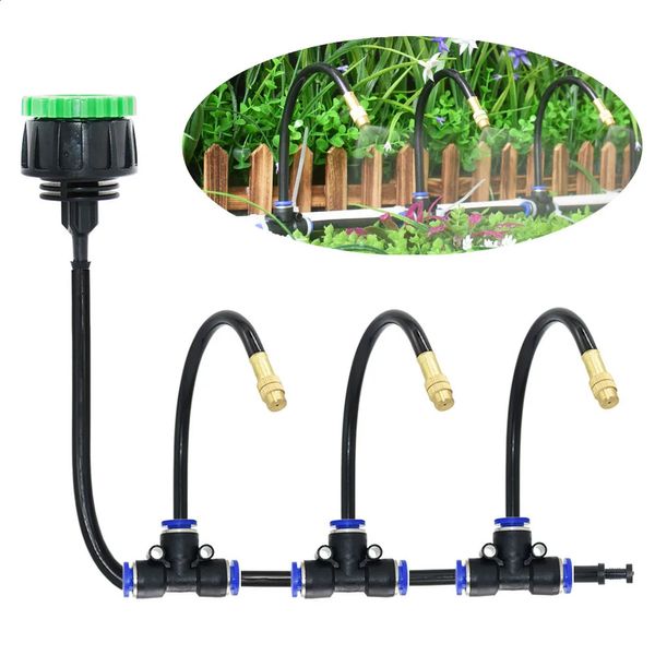 Outdoor -Misting -Kühlsystem DIY Garden Bewässerung Wässerung 8mm Messing Atomizer Düsenanschluss Kit für Terrasse Greenhouse 240415