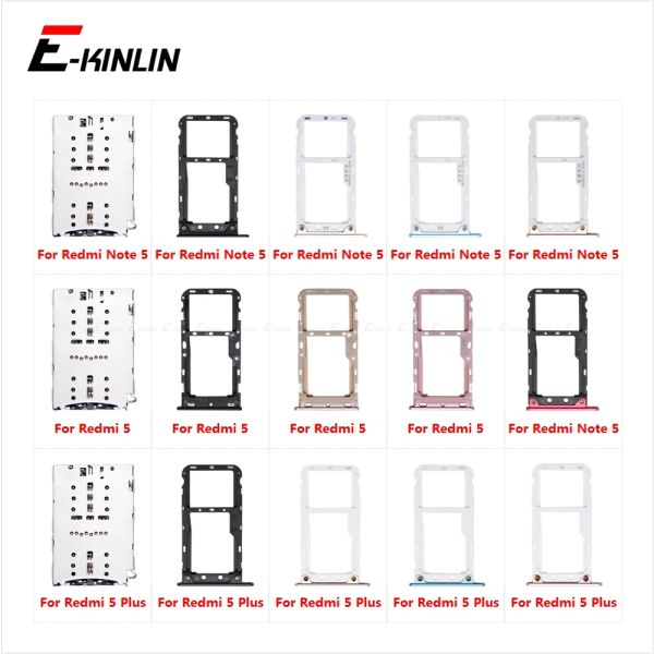 Kabel SIM -Karten -Socket Slot Tables Readerhalter Anschluss Micro SD -Adapter -Container für Xiaomi Redmi 5 Plus Note 5 Pro -Teile