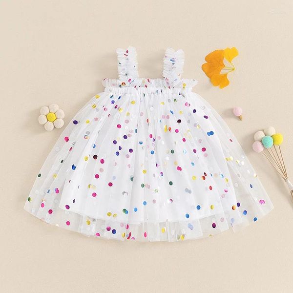 Abiti da ragazza Summer Battle Girls Dreevelesle Dress per bambini Stampa a punta da stampa Mesh Princess Baby per 1-4 anni