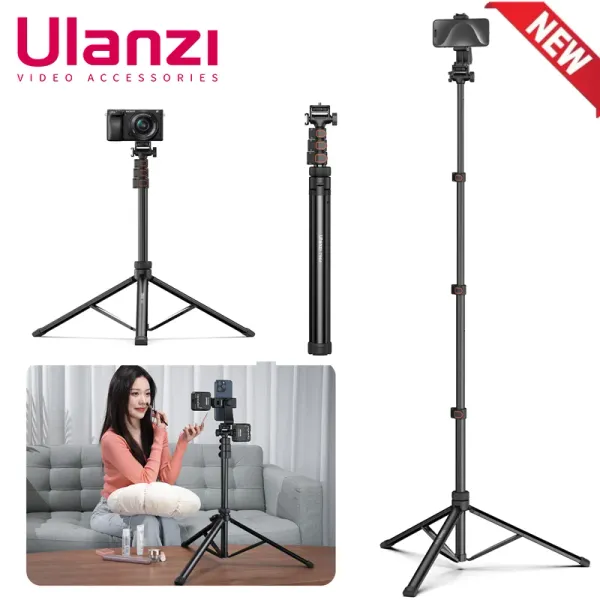 Tripodi Ulanzi TB64Z 1,6M Kit di treppiede Selfie Stick con supporto Tripode esteso a telecomando per Gopro Sony Canon DSLR Smartphone fotocamera