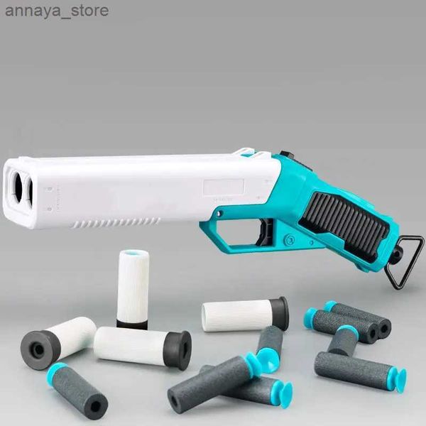 Gun Toys New Hot Kid Gift Рождественский рождественский родитель-кильд-девятый губка мягкая эластичная игрушка складная пистолет Lehui Double Tube Eva Boy Toy Gun QD55L2404