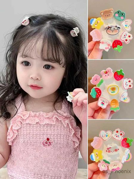 Haarzubehör 3/6 PCs/Set Neue Kinder süße Cartoon Tierblume Mini Haarkrallen Baby Girls süße Kopfbedeckung Haarklammern Kinder Haarzubehör