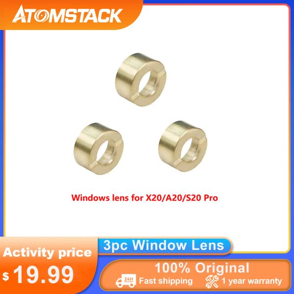 Filtri 3pcs AtomStack Original Window Lens Sostituzione lente per X20 S20 A20 M100 Modulo Laser incisore Hine Protective Glass