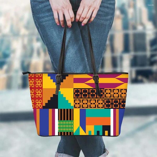 Bolsas de ombro bolsas para mulheres de alta qualidade Tribo Tribo Africano Padrão Feminino Casual Praia para meninas adolescentes