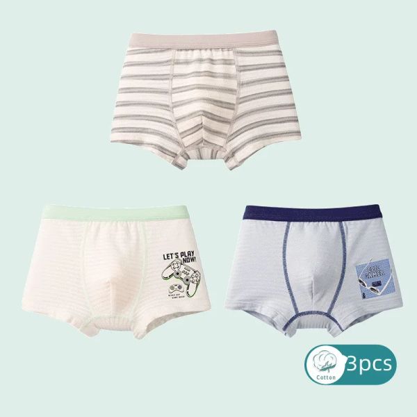 Roupa íntima 3pcs/lote de malha de alta qualidade Cotton Kids Rouphe Boxer Baby Childre