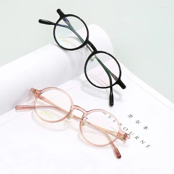 Occhiali da sole cornice acetato telaio dell'occhio di occhiale rotondo ultra luce titanio uomini di alta qualità Myopia Reading occhiali da donna prescrizione ottica