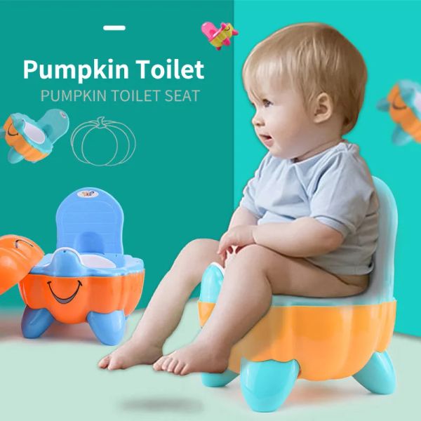 Hemden tragbare Toilettenkürbisform Baby Töpfchen Toiletten -Cartoon Toilettentrainer für Baby Töpfchen Urinal Kinder Toilettentraining Sitz Sitz