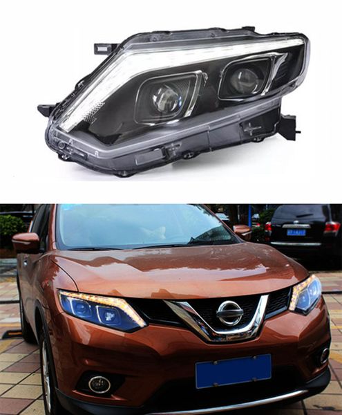 LED Daytime Running Head Lampe für Nissan X-Trail 2014-2016 Blinker mit hohem Strahl-Licht-Projektor-Objektiv