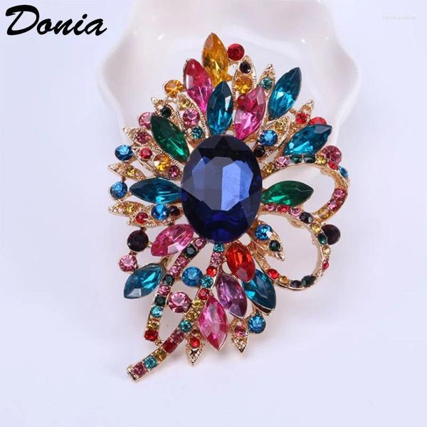 Броши Donia Jewelry Europe и США Color Brooch Big Glass Рождественский подарок женщин