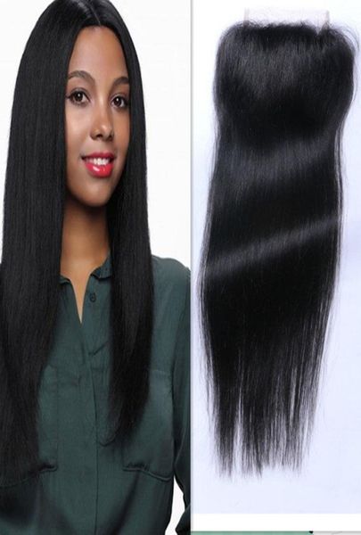 354 Brasiles, Índio da Malásia, peruano Vietnã Mongolian Cabelo Top Lace Fechamento 820 polegadas de seda direta cor natural humana Ha84452221