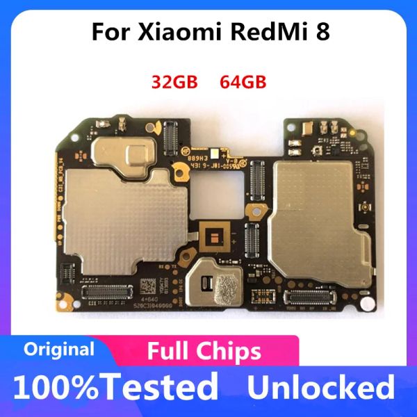 Antenna Full Sbloccato per Xiaomi Redmi 8 Motherboard Original Logicboard 32GB 64 GB Sistema Android Full Chips per Xiaomi Redmi 8