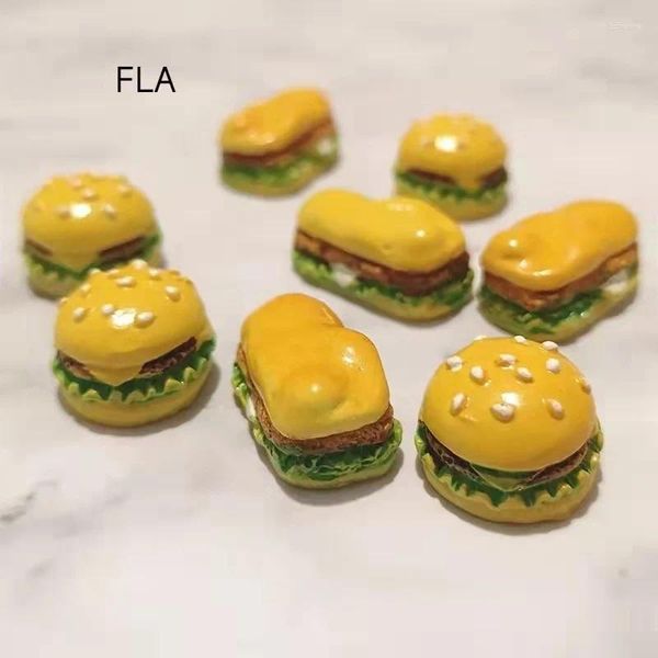 Dekorative Figuren 10pcs/Set Mini Simulation Lebensmittel Hamburger für Puppenkinder Küche Spielzeug DIY Dekoration Miniaturen Klassische Reize