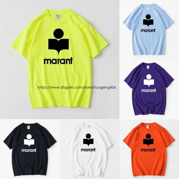Мужские футболки Isabel Marant Summer Men Men Women Женщины негабаритная хлопковая футболка хараджуку O-образное вырезо